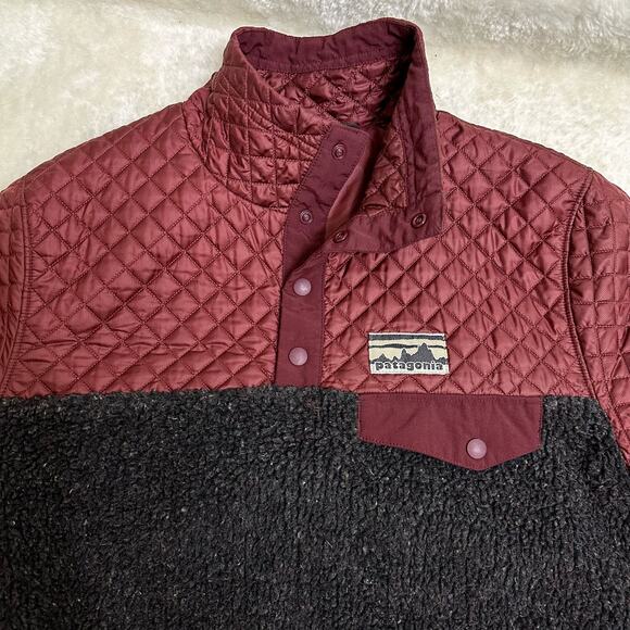 Patagonia RARE Mixed Media Snap-T Pullover Quilted Drumfire Red Ltd Edition - Picture 9 of 16